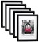 9x12 Black Pixel Glass Picture Frames Mat to 6x8 - Set of 5